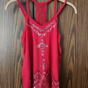 No Boundaries Red Sequin Top